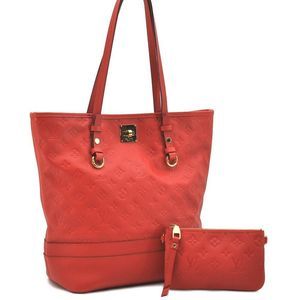Auth Louis Vuitton Monogram Empreinte Citadine PM Tote Bag Red M4055 LV G